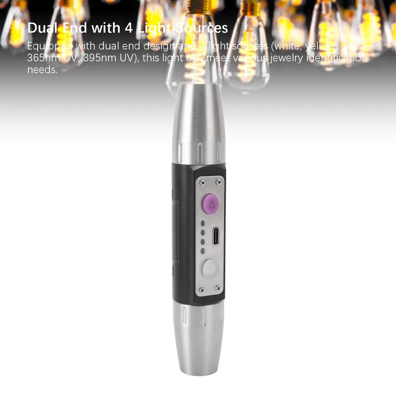 Jade Appraisal Light Dual End 4 Light Sources USB Rechargeable