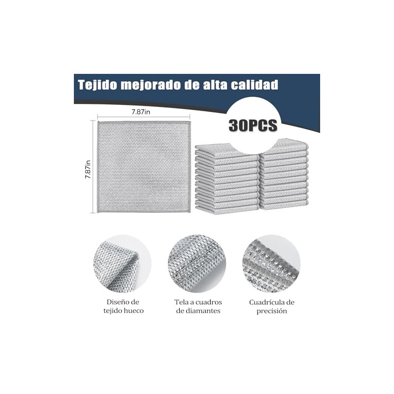 30PCS Trapos de Limpieza de Alambre Multiusos, Trapos de Alambre