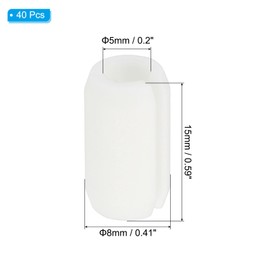 PATIKIL Kitchen Sink Rack Feet, 40pcs 5mm ID x 8mm OD Rubber Sink Replacement Wire Bumpers Protector for Protective Sink Grid, White