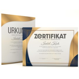 Certificate Paper "Golden Circle" | Both Sides with 2 Designs | for Certificates | DIN A4 190 g/m² | Free Print Templates | Modern Design | Blank Certificate (10)