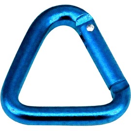 Auto Locking Carabiner Clip, Triangle Design with Anti-Rust and Abrasion Resistant Finish for Hiking, Backpacks, Dog Leashes, Keychains and Outdoor Gear (Blue)