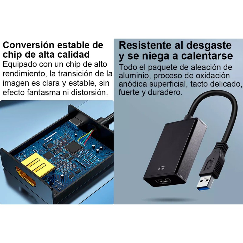 GOMITA Convertidor Adaptador Usb 3.0 A Hdmi Vorago Full Hd