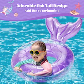 MoKo Inflatable Swimming Ring, Swimming Tube Cute Pool Float Tube Decorations Swim Tubes Outdoor Pool Beach Water Floats Party Supplies Kids Adults Floaties, Purple