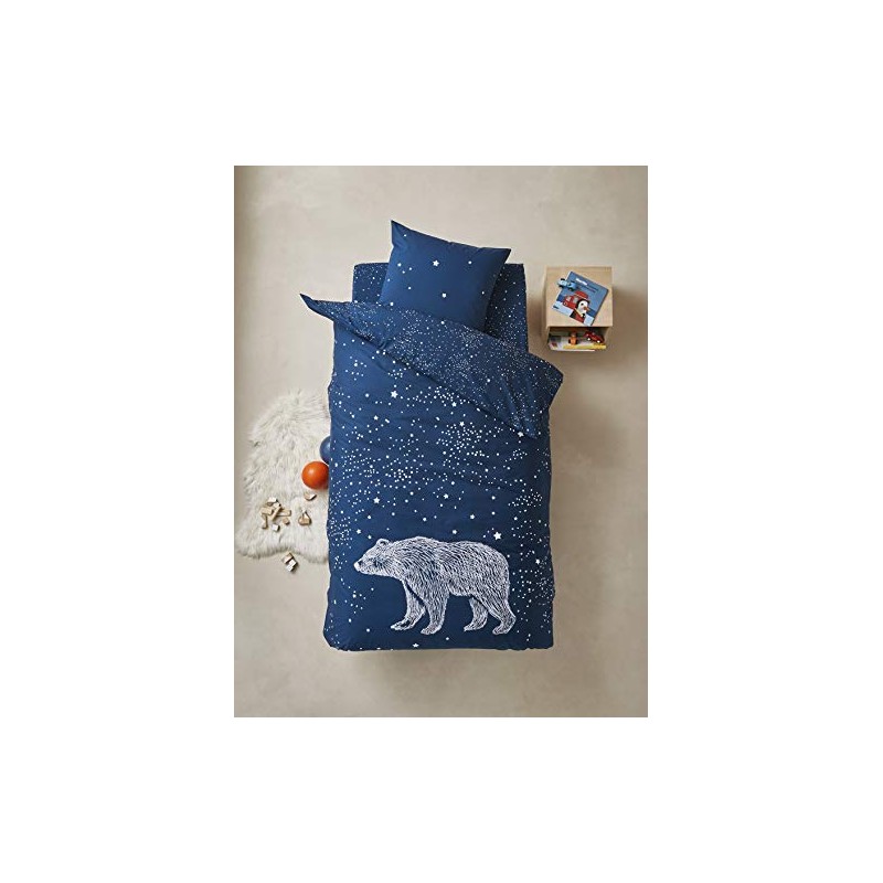 Vertbaudet Bedding Set for Children, Polar Bear Dark Blue, 140