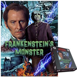 Frankenstein Horror Collection 1000-Piece Jigsaw Puzzle – Classic Sci-Fi Horror Masterpiece Featuring Victor Frankenstein and His Monster For Adults Size 66 x 50 cm