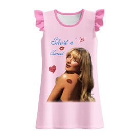 Lspoer Carpenter Nightie Girls Short Sleeve Sleepwear Pyjamas Carpenter Sabrina Girls Nightdress