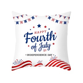 Rifuli Decorations Cushion Covers 45 cm x 45 cm Memorial Day Decor America Flag Stars and Stripes Patriotic Throw Pillow Covers Gnomes Pillows Indepe Fluffy Cushions Blue (C, One Size)