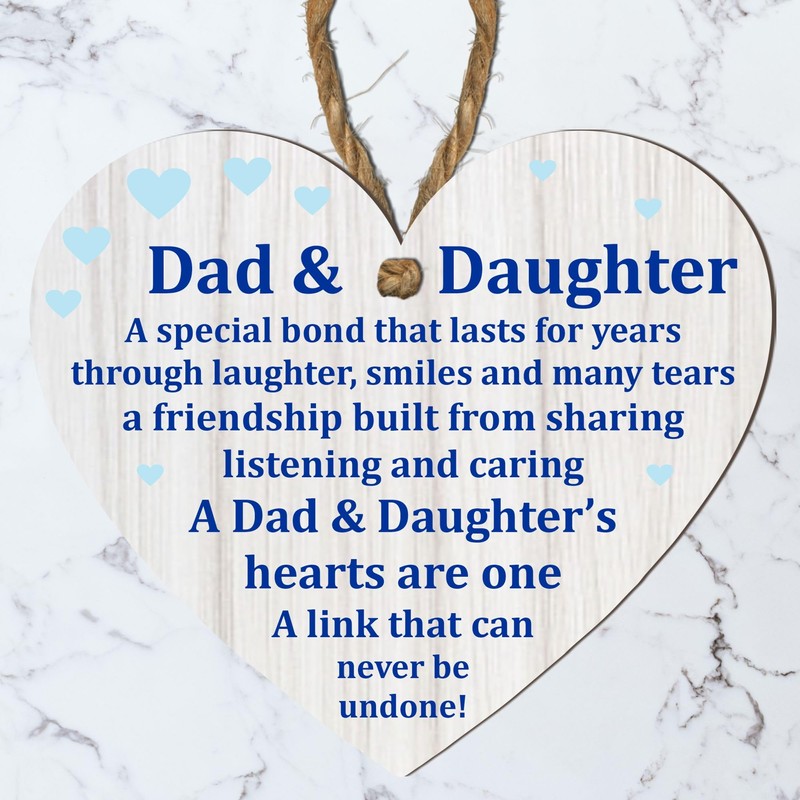 Pixie's Gifts Wooden or Acrylic Heart Plaque for Dad -