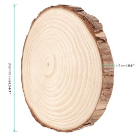 FUNSUEI 12 PCS 6-7 Inches Unfinished Natural Wood Slices, Natural Wood Coasters with Bark, Wooden Circles for DIY Arts and Crafts, Christmas Ornaments, Rustic Wedding Christmas Ornaments