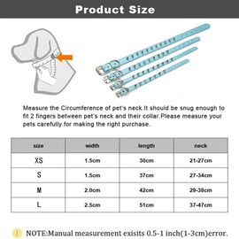 Light Blue Spiked Dog Collar For Small Dogs PU Leather Rivet Spike Puppy Collar Studded Kitten Cat Collars Adjustable For XS Extra Small Medium Breed Pets Like Chihuahua French Bulldog, XSmall