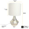 ONLI Gold Table Lamp in Satin Metal and White Fabric