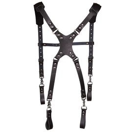 STAMESKY Leather Stronghold Suspension System | Tool Belt Suspenders | Tool Belt Shoulder Strap | Fully Adjustable Padded Leather Tool Belt Suspenders | Padded Tool Belt | Leather Suspenders for Work