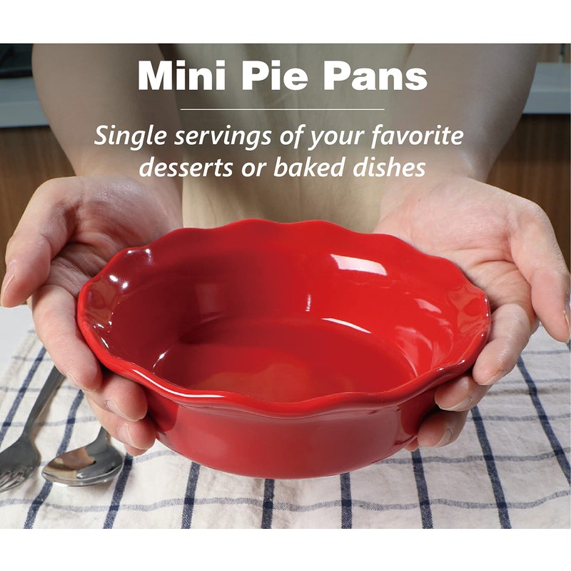 ONEMORE Pie Pans, 6.8 inch Small Chicken Pot Pie Plates