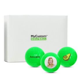 MYCUSTOMGOLFBALL Neon Green Golf Balls - Customize with an Image, Text, or Logo - 12 Pack