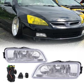 Xukey Bumper Driving Fog Lights Lamp W/Wiring For 2003-2008 Honda Accord Acura TL 4Dr