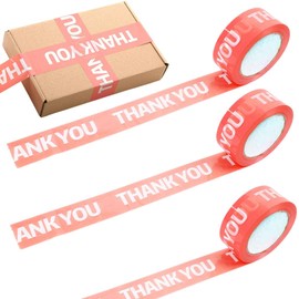 cobalt planet opp packing tape, 3 piece set, thank you thank you for your thank you, 328.4 ft (100 m), Wrapping Tape, Packaging, Present, Gift (White, Black Letters)