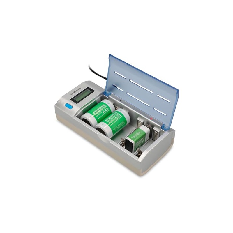 RadioShac Cargador de Pilas Recargables | Compatible con AA, AAA,