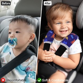 Funda Acolchada para Cinturón de Seguridad para Bebé, Fundas de Cojín Suaves para Cinturón de Seguridad para Niños, 2 Piezas, Almohadillas para Correas de Asiento de Coche para Hombros para Todos los