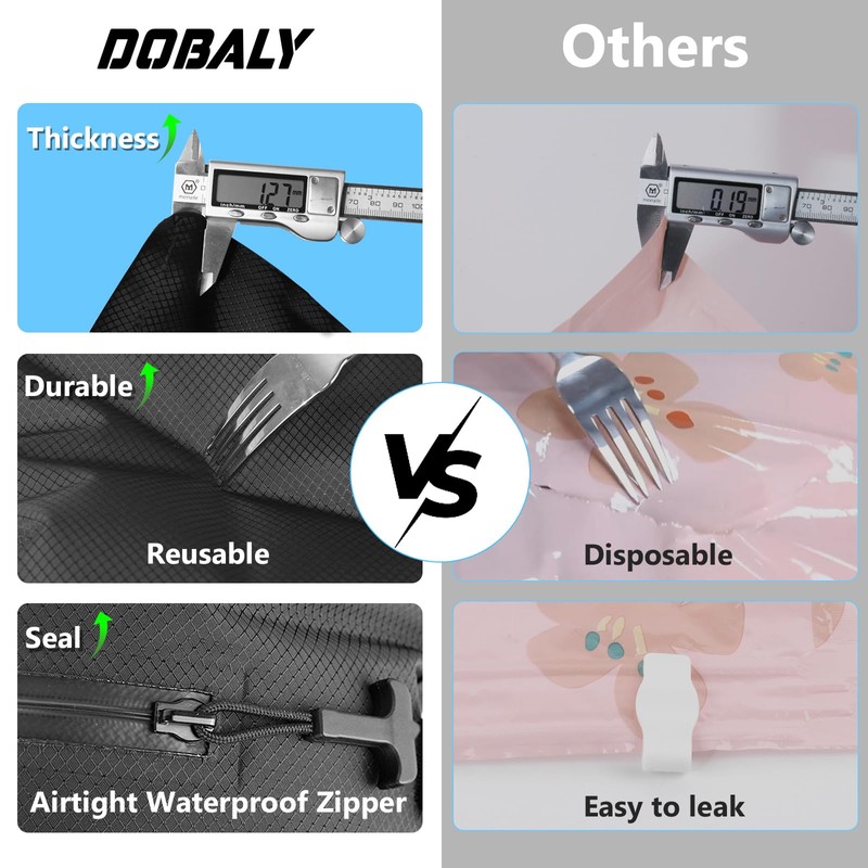 Dobaly Professional Vacuum Bags for Travel, IP67 Reusable, Compression Bags