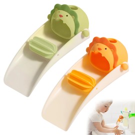 HOPCNF Wasserhahn Verlängerung Kinder,2 Stück Multifunktionaler Wasserhahn Erweiterung für Kinder,Tieren Wasserhahn Aufsatz Kinder für Wasserhähne in Küchen und Toiletten(Orange und Grün)