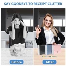 Accordion File Organizer 3 Packs, Caiite 13 Pockets Receipt Organizer Water Resistant 10.3x5.5 Inches Mini File Folder Pp Wallet for Bill,Coupons,Office Document Supplies with Tabs (Black+Pink+Blue)