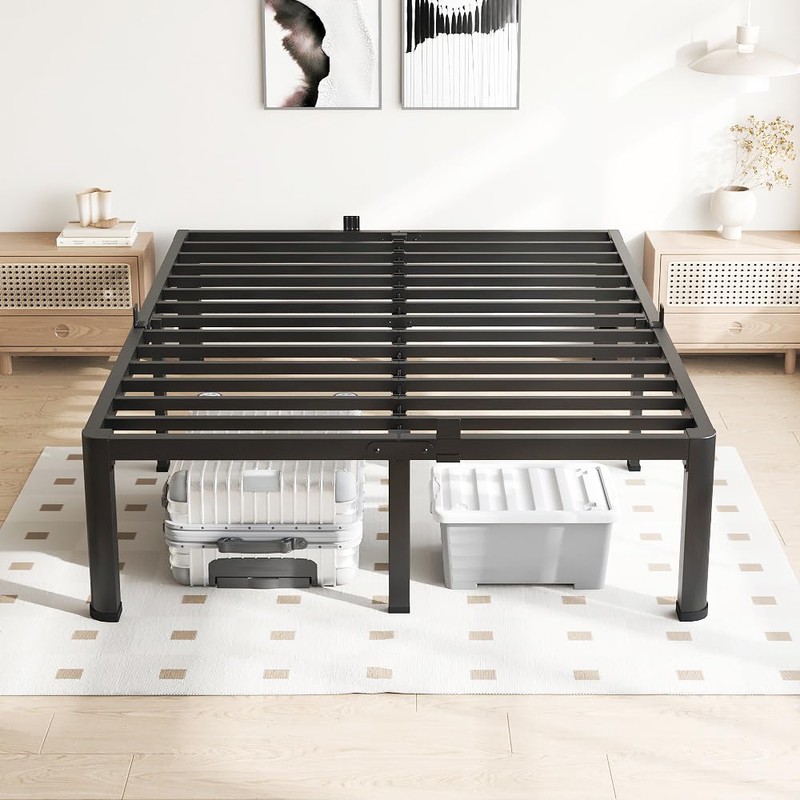 18 Inch King Size Bed Frame, 3500Lbs Heavy Duty Metal