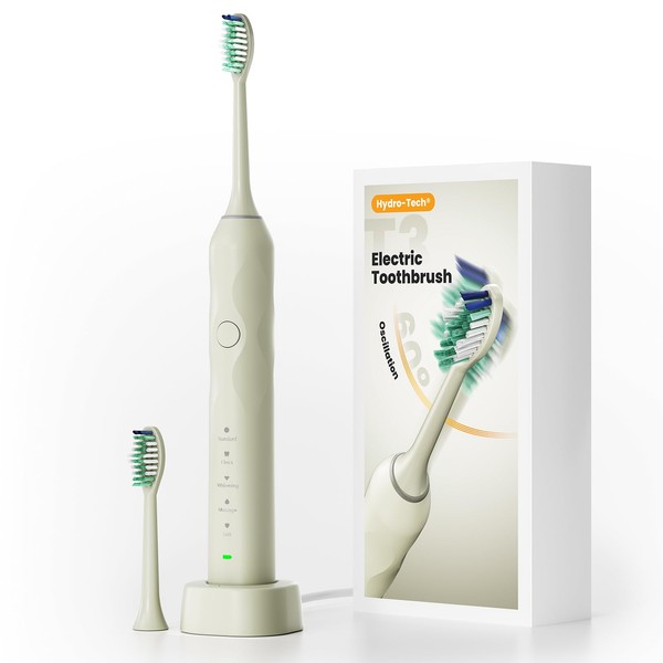 MIEUNUHH Hydro-Tech® T3 White Wave Electric Toothbrush with 60° Oscillation