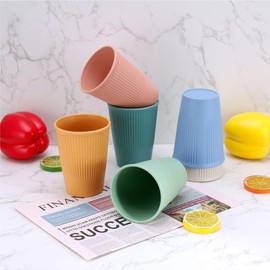Hejo Set of 6 Cups, Drinking Cups, Plastic Cups, Reusable, Children's Cups, Coffee Cups Made of PP, Camping Cups for Children Adults (6 Colours)