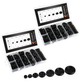 ECUDIS 170Pcs Rubber Grommet Firewall Hole Plug Set Electrical Wire Gasket Assortment, Set of 7 Different Metric Sizes for Car, Pump (Set of 2)