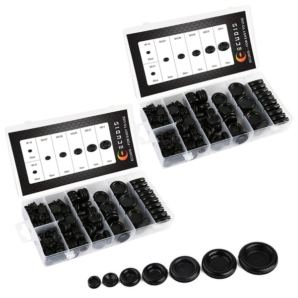 ECUDIS 170Pcs Rubber Grommet Firewall Hole Plug Set Electrical Wire