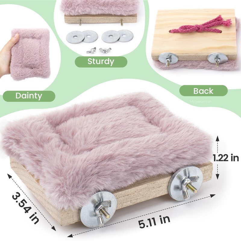 Bird Hammock Bed for Cage Parrot Perch Wooden Parakeet Sleeping