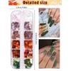 EBANKU Fallen Maple Leaf Nail Art Sequins, Autumn Nails Art