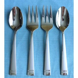 ONEIDA New Oneida AMSTERDAM 4pc Stainless Serving Flatware Spoons & Forks