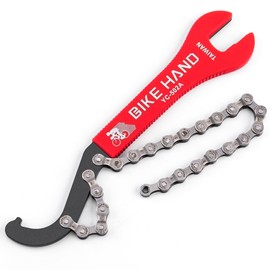 BIKE HAND 3 in 1 Multi Bike Cassette Removal Tool with Chain Whip -Bicycle Sprocket Removal Tools Includes 15mm/16mm Spanner (YC-502A)