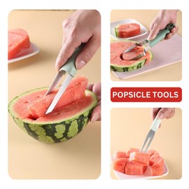 Watermelon Cutter Set with Slicer, Carving Fork & Fruit Tools – Stainless Steel Kitchen Gadget for Salad, BBQ & Summer Snacks