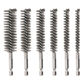 6 x Bore Brushes, Stainless Steel Wire Bore Brushes, Bore Brush Set, Stainless Steel Hole Brush, Drill Bore Cleaning Brush, Bore Brush for Drill, Stainless Steel Wire Brush With 1/4 inch Hex Shank