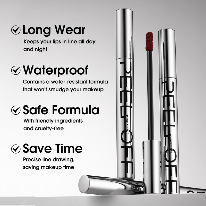 3 Pieces Peel Off Lip Liner Tattoo, Removable Lip Liner