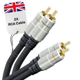 CableMountain RCA Cables 15m - Gold Plated Male-to-Male RCA to RCA Cable - Phono to Phono Cable for Amplifier, Turntable, TV, Home Theater, Speakers and HiFi Systems