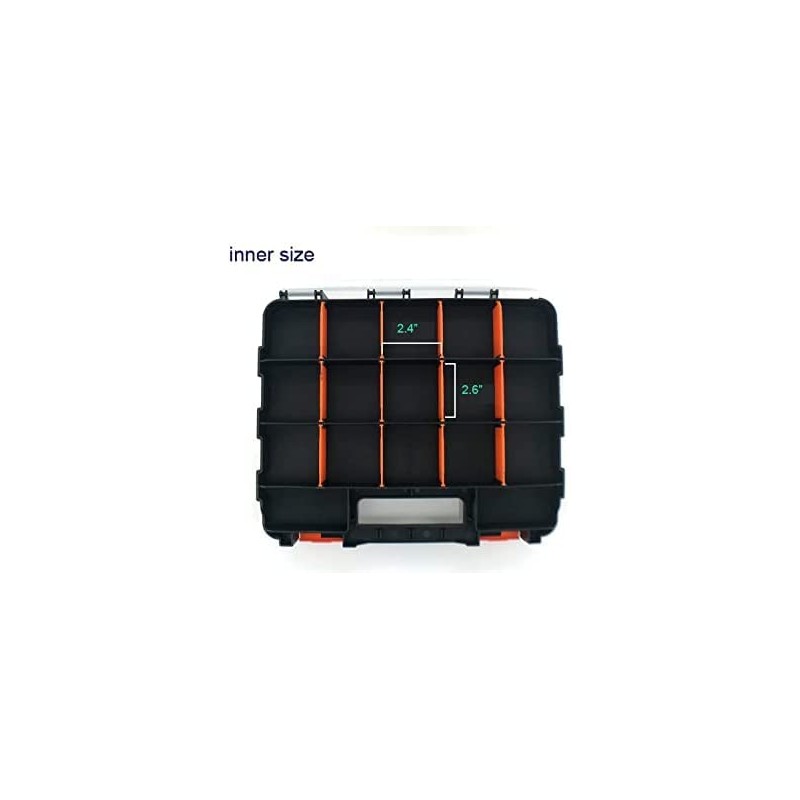 Double Side Tool Storage Box with Removable Plastic Partition, Hardware