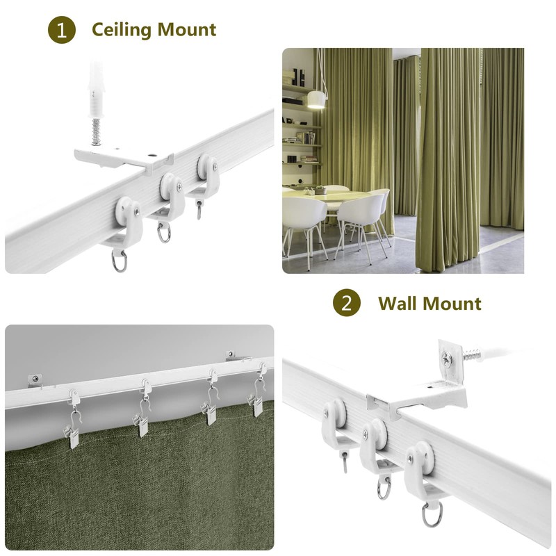 TOKPLNU Flexible Bendable Curtain Track Ceiling Wall Mount 14Ft Curved