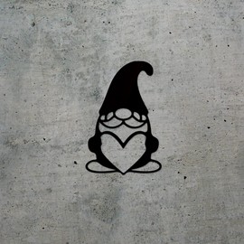 Decal Stickers of Gnome and Heart (Black) (Set of 2) Premium Waterproof Vinyl Decal Stickers for Laptop Phone Accessory Helmet Car Window Mug Tuber Cup Door Wall Decoration - ANDstic738632BL