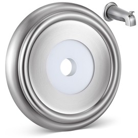 Dreyoo Metal Tub Spout Cover Ring, Bathtub Spout Trim Plate Ring with 1 Pcs Foam Gasket, 1-1/2 Inch ID and 3-5/8 Inch OD(Brushed Nickel)