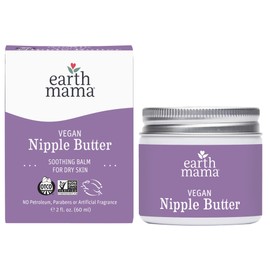 Earth Mama Vegan Nipple Butter | Cruelty-Free Breastfeeding Cream for Nursing Mamas | NO Lanolin, 2-Ounce