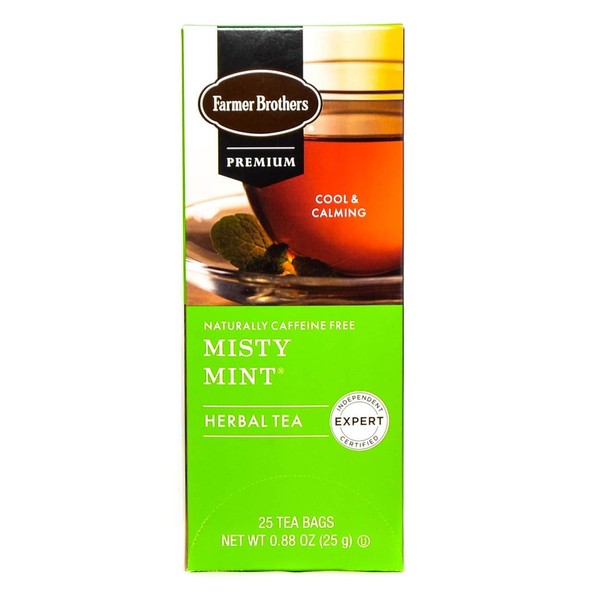 Farmer Brothers Misty Mint Herbal Tea Tea- 25 bags Caffeine Free