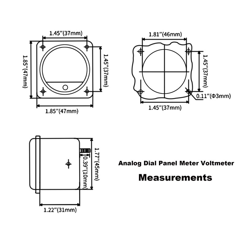 LEPEVNEY Analog Dial Panel Meter Voltmeter Gauge SO-45 Round Current