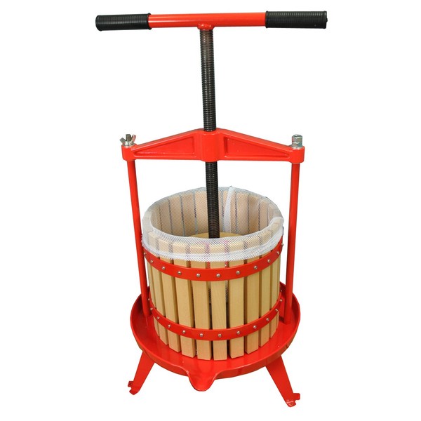 Selections 12 Litre Traditional Fruit and Apple Cider Press with Cross Bar and T Handle