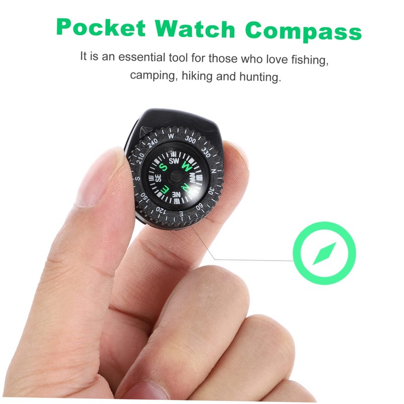 Sosoport 2pcs Detachable Compass for Watch Portable Camping Compass Outdoor