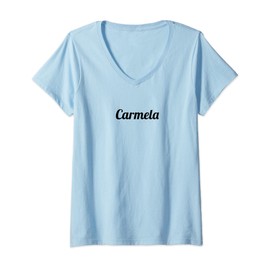 Womens Top That Says the Name CARMELA | Cute Adults Kids - Graphic V-Neck T-Shirt
