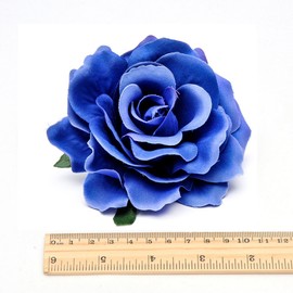 VEICOSTT Women Rose Flower Hair Clip Hair Accessories Flower Brooch Pin ZFJ11 (Royal Blue)