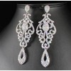 LARGE PAGEANT CRYSTAL RHINESTONE CHANDELIER DANGLE EARRINGS PROM E2090AB AB